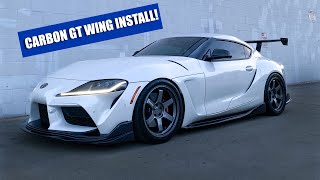 How to INSTALL  GR Supra VARIS CARBON GT WING 1520mm [upl. by Emyle77]