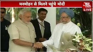 PM Narendra Modi meets exPM Manmohan Singh [upl. by Intisar]