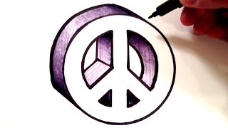 How to Draw a Peace Sign in 3D [upl. by Ecylla547]