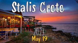 Stalis Crete evening walk in 4k Stalida Kreta Greece 2024 [upl. by Yttam]