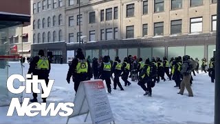 Police begin to move in on Ottawa protesters [upl. by Iver8]