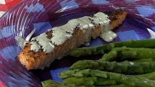 broiled salmon with creamy dill sauce [upl. by Elma]