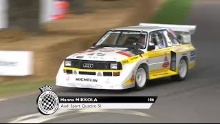 2014 Goodwood Festival of Speed  Audi Quattro S1 Driven by Hannu Mikkola [upl. by Garlaand]