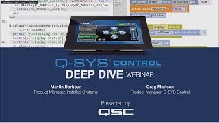 QSYS Control Webinar Control Deep Dive [upl. by Ahsienek516]