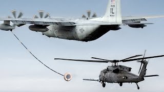 Super Skilled US Helicopter Pilot Performs Dangerous MidAir Refueling [upl. by Airbmac92]