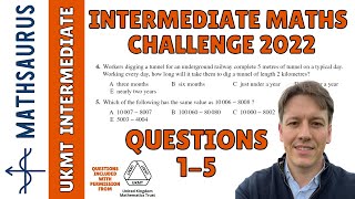 Intermediate Maths Challenge UKMT 2022  Questions 1 2 3 4 5 [upl. by Akemor]