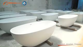 KKR Factory Professional Designer amp Supplier in Artificial Solid Stone Surface Sanitary Ware [upl. by Anaeco]