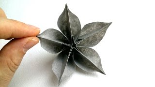 Origami Tutorials Origami Flower Carambola Carmen Sprung [upl. by Ahsykal]