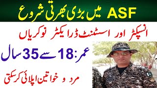 ASF New Jobs 2024 Inspector And Assistant Director airport security force jobs [upl. by Pinette]