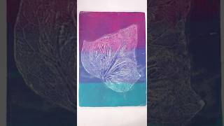 Easy Gelli Printing for beginners big LEAF  3 colors gelliplate botanical gelliprinting leaves [upl. by Anaid]