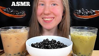 ASMR TAPIOCA PEARLS amp BOBA TEA MUKBANG EATING SOUNDS [upl. by Llevert]