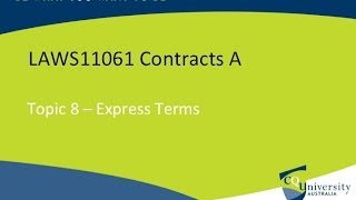 Contract Law Express Terms [upl. by Tedric837]