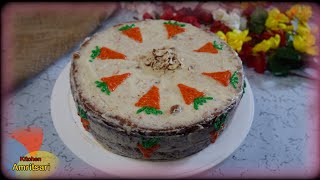 Carrot Cake Recipe  How to make Delicious and Simple Carrot Cake at Home  गाजर का केक  ਗਾਜਰ ਕੇਕ [upl. by Meit]