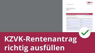 KZVKRentenantrag richtig ausfüllen [upl. by Atiuqad]