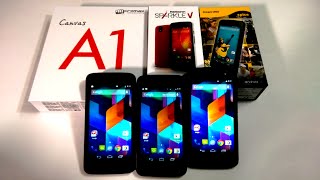 Google Android One Comparison Micromax Canvas A1 VS Spice Dream UNO VS Karbonn Sparkle V Comparison [upl. by Canfield]