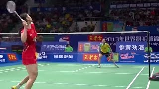 R Intanon v Li X WSF Wang Lao Ji BWF World Champ 2013 [upl. by Lenneuq]