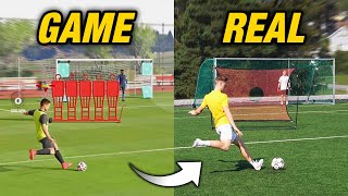 RECREATING INSANE FREE KICKS WE SCORE IN FIFA 21 NEXT GEN [upl. by Odlanra478]