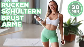 30 Min OBERKÖRPER WORKOUT mit Kurzhanteln  Ohne Springen amp perfekt für Zuhause Warm Up [upl. by Weiman241]