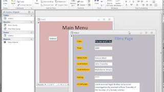 Creating a Main Menu Form in an Access Database [upl. by Schulz]
