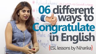 English speaking Lesson  6 different ways to congratulate someone  Learn English [upl. by Alael755]