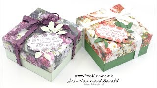 Reinforced Lidded Box Tutorial using Stampin Up Petal Promenade [upl. by Boycie435]