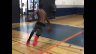 Andrew Wiggins Does 720 Degree Dunk During Summer Training Session [upl. by Enerol735]