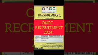 Ongc Recruitment 2024🤩✅️shorts reels trending top job [upl. by Mauer]