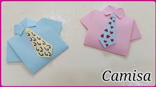 Cómo hacer camisa de origami de papel  papiroflexia [upl. by Nosahc]