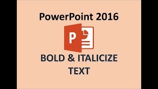 PowerPoint 2016  Bold amp Italicize Text  How to Create Italics and Italicized Words in MS Microsoft [upl. by Naitirb]