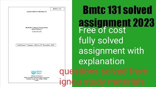 Bmtc 131 solved assignment 2023 Ignou for Bag and Bscg  valid from 1st january to 31 December [upl. by Firestone578]