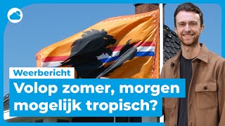 Weerbericht zomers tijdens EKwedstrijd woensdag tropisch [upl. by Cammi]