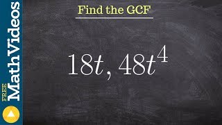 Find the GCF of two monomials [upl. by Otrebor]