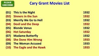 Cary Grant Movies List [upl. by Aleac]