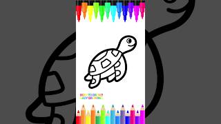 Learn to Draw a Cute Sea Turtle  Easy Turtle Drawing for Kids and Toddlers art drawingtutorial [upl. by Alegnatal]