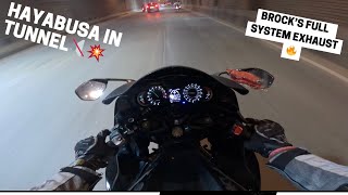 Hayabusa in tunnel with loudest exhaust Brock’s full system exhaust 💥hayabusa suzuki exhaust [upl. by Farand]