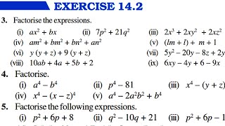 Ch 14 Factorisation  Part 2 Exercise 142  Class 8 Maths  RBSE CBSE NCERT [upl. by Haeluj]