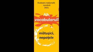 Matusici nepotele Variante lexicale 💊 Vocabular Evaluare nationala 2021 romana [upl. by Eatnuhs]