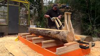 100 Dollar Portable Sawmill  chainsaw Mill  DIY [upl. by Phillada]