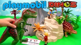 Playmobil Dinos Exploding Volcano TRex Baby Dino and More [upl. by Dyna108]