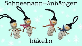 Schneemann häkeln ⛄ Anhänger [upl. by Asyal]