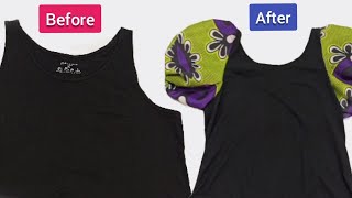 How To Add Sleeves To Sleeveless Tops  DIY  Upcycle  Puff Sleeve [upl. by Osei902]