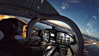 TWILIGHT Takeoff  Night Touch amp Gos  Night VFR Flight in Tecnam P2002  GoPro Cockpit [upl. by Julissa]