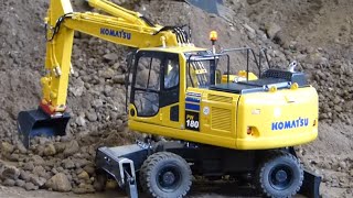 Komatsu PW180 Mobile Excavator first Time at the Construction Site [upl. by Olraced]