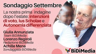 Il Sondaggio BiDiMedia di Settembre intenzioni di voto Ius Scholae e Autonomia [upl. by Luce326]