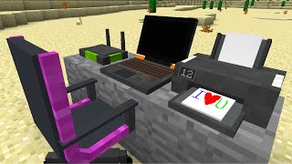 Print paper in Minecraft Mod Download in Description [upl. by Wilie606]