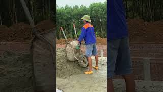 move sand to high floors to build houses  Builder Vietnambuilder concreting shots [upl. by Orsini219]