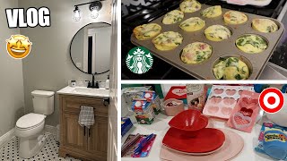 Vlog  Target Shopping Finished Bathroom Starbucks Egg Bites at Home [upl. by Dominus700]