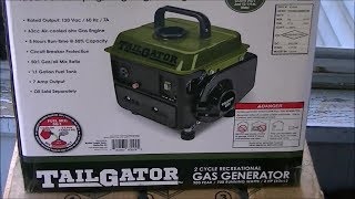 Harbor Freight Tail Gator Generator Unboxing Set up and Test [upl. by Resarf]