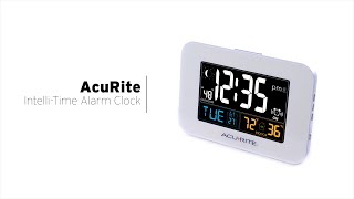 AcuRite 13041RM IntelliTime Alarm Clock with Temperature amp USB Charger [upl. by Hgiellek]