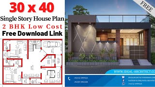 30X40 House Plan West Facing  30x40 House Plan  30x40 Single Story House Plan  30x40 House Design [upl. by Anneliese]